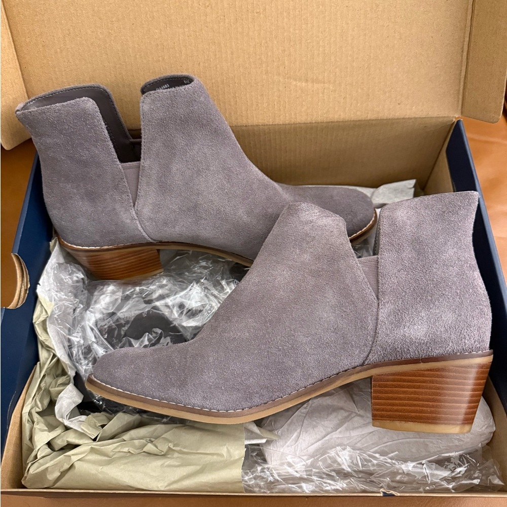 Gray Suede Ankle Boots